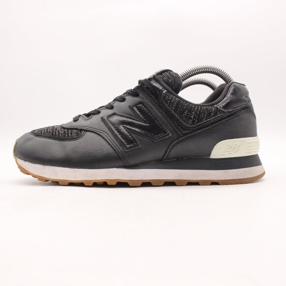 New Balance Women's US 8.5 B Black/White Leather Athletic Sneakers WL574PMD - Picture 4 of 9